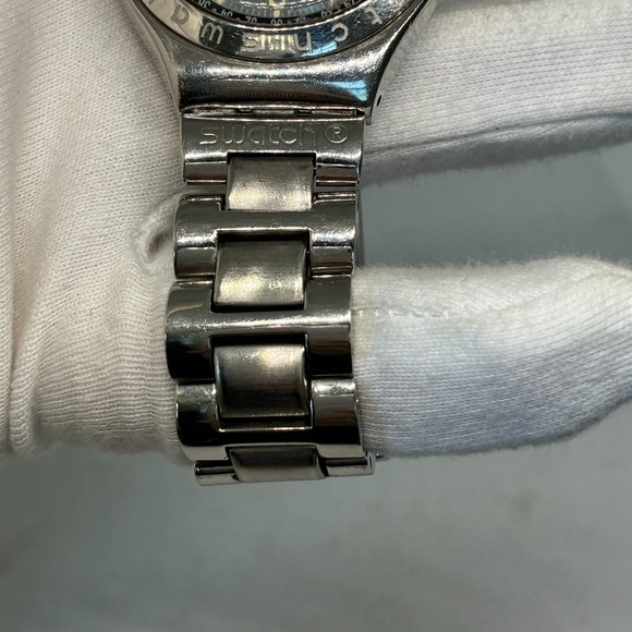Swatch Irony Happy Joe Watch Unisex 37mm Blue Dial Steel Date YGS410G-WORKING! main image 16